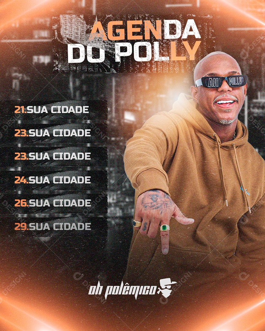 Post Flyer Agenda do Polly Social Media PSD Editável