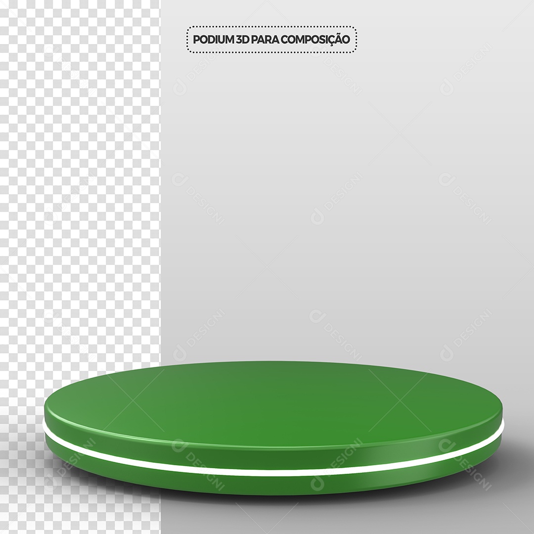 Elemento 3D Para Composição Podium Verde e Branco PSD