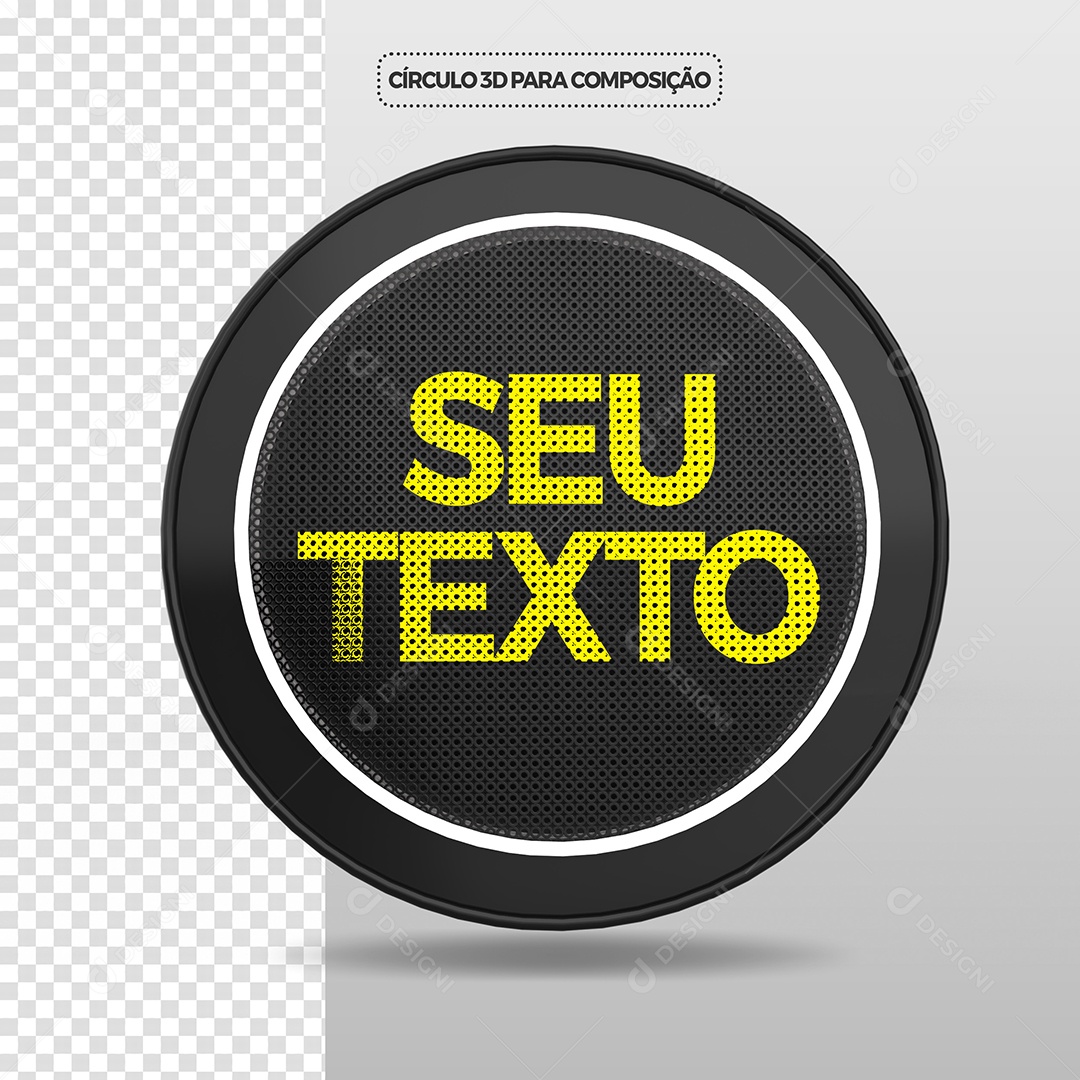 Círculo 3D Para Composição de Texto PSD