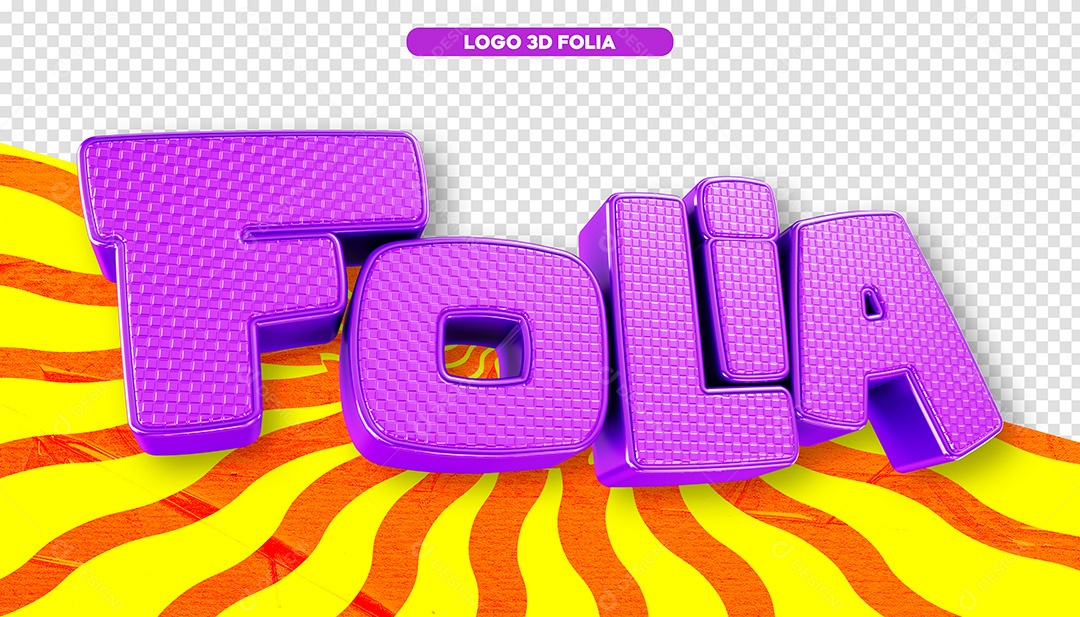Selo 3D de Carnaval Folia PSD Para Composição