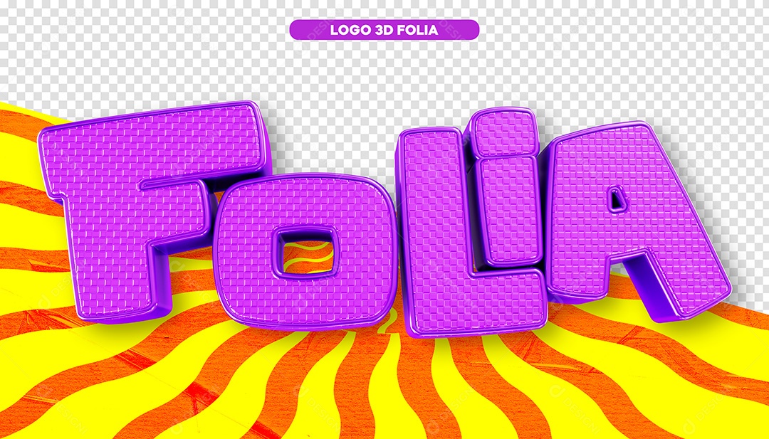 Selo 3D de Carnaval Folia PSD Para Composição