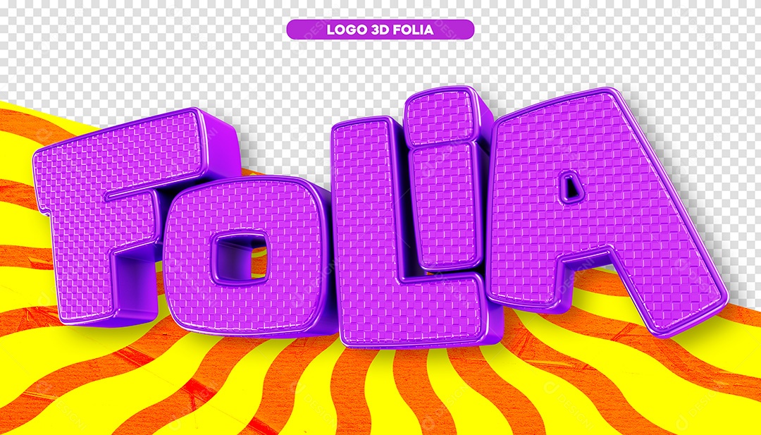 Selo 3D de Carnaval Folia PSD Para Composição