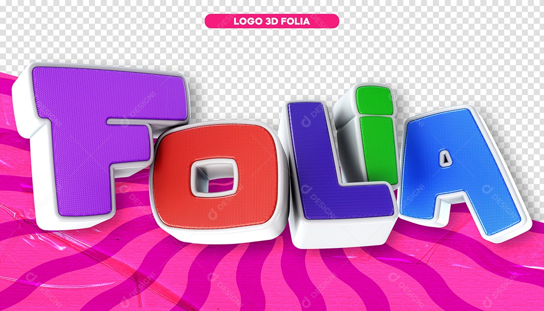Selo 3D de Carnaval Folia PSD Para Composição