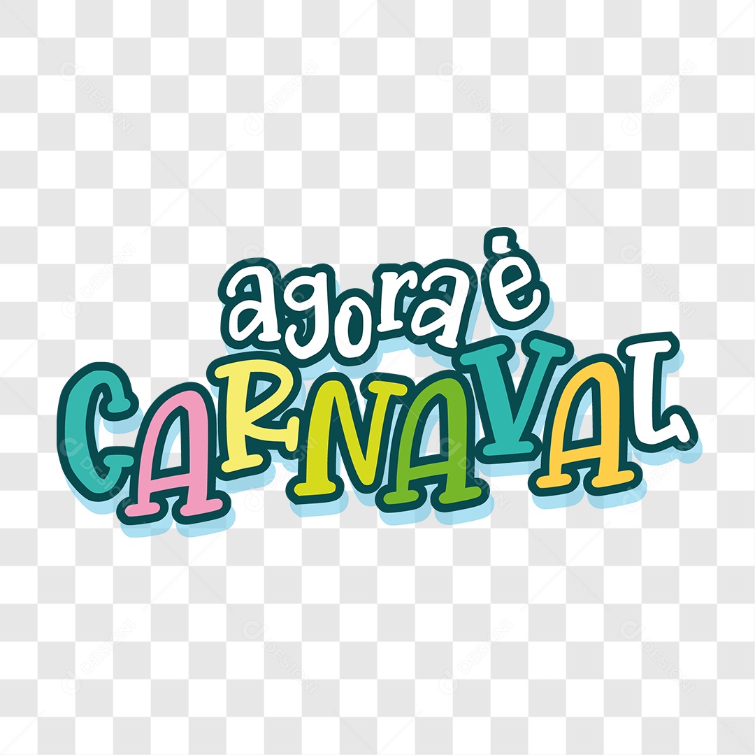 Lettering Agora é Carnaval EPS + PNG