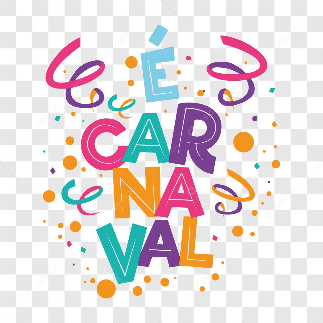 Lettering É Carnaval EPS + PNG