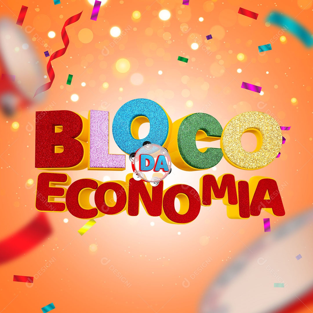 Selo 3D Para Composição Bloco da Economia PSD