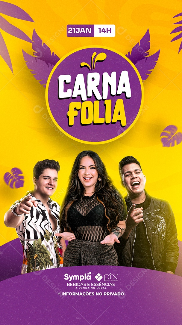 Story Carna Folia Eric Land Raphaela Santos Vitor Fernandes Flyers Social Media PSD Editável