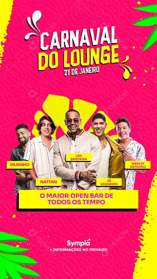 Story Carnaval do Lounge Flyer Social Media PSD Editável