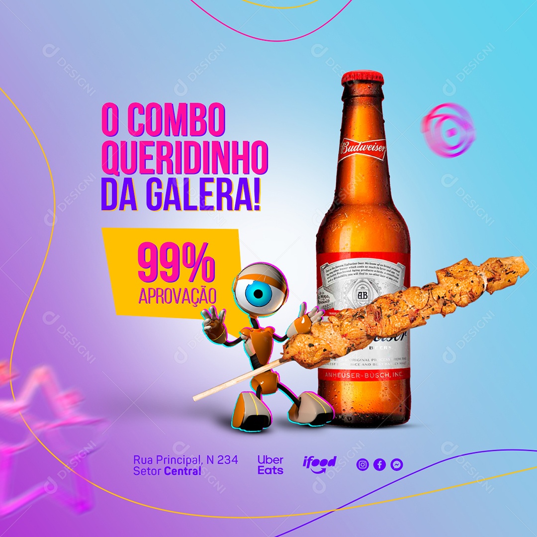 O Combo Queridinho da Galera 99% Aprovação BBB Social Media PSD Editável