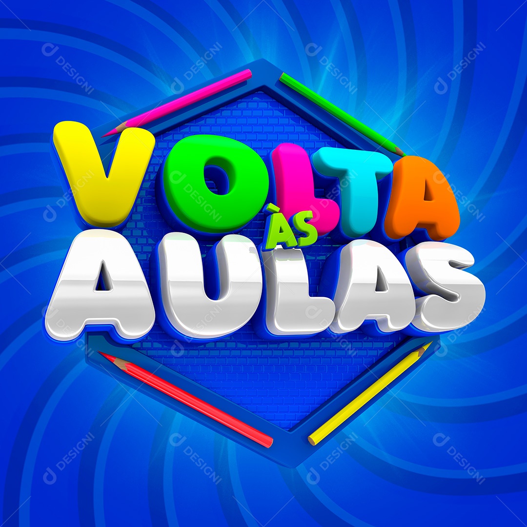 Selo 3D Volta às Aulas PSD Para Composição