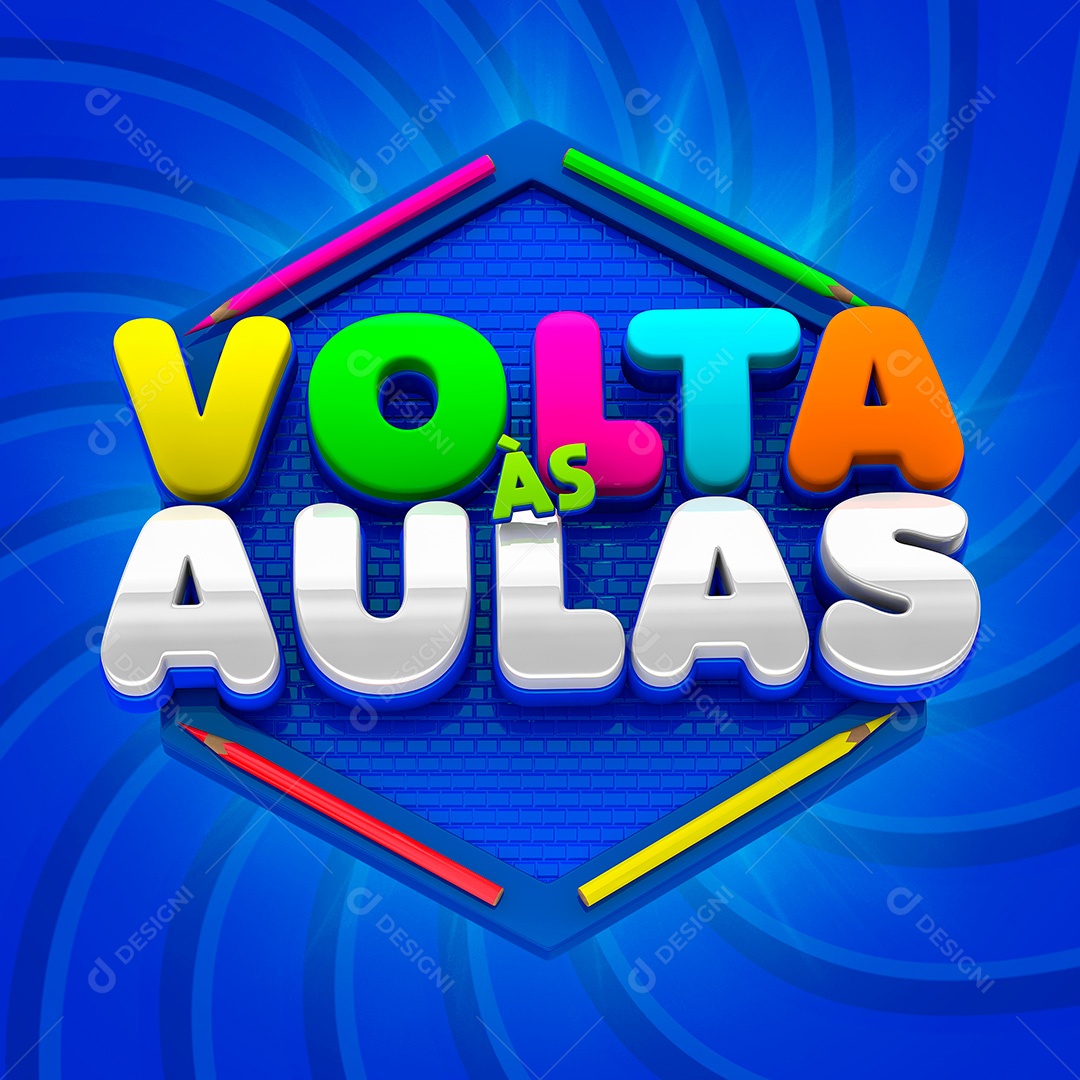 Selo 3D Volta às Aulas PSD Para Composição