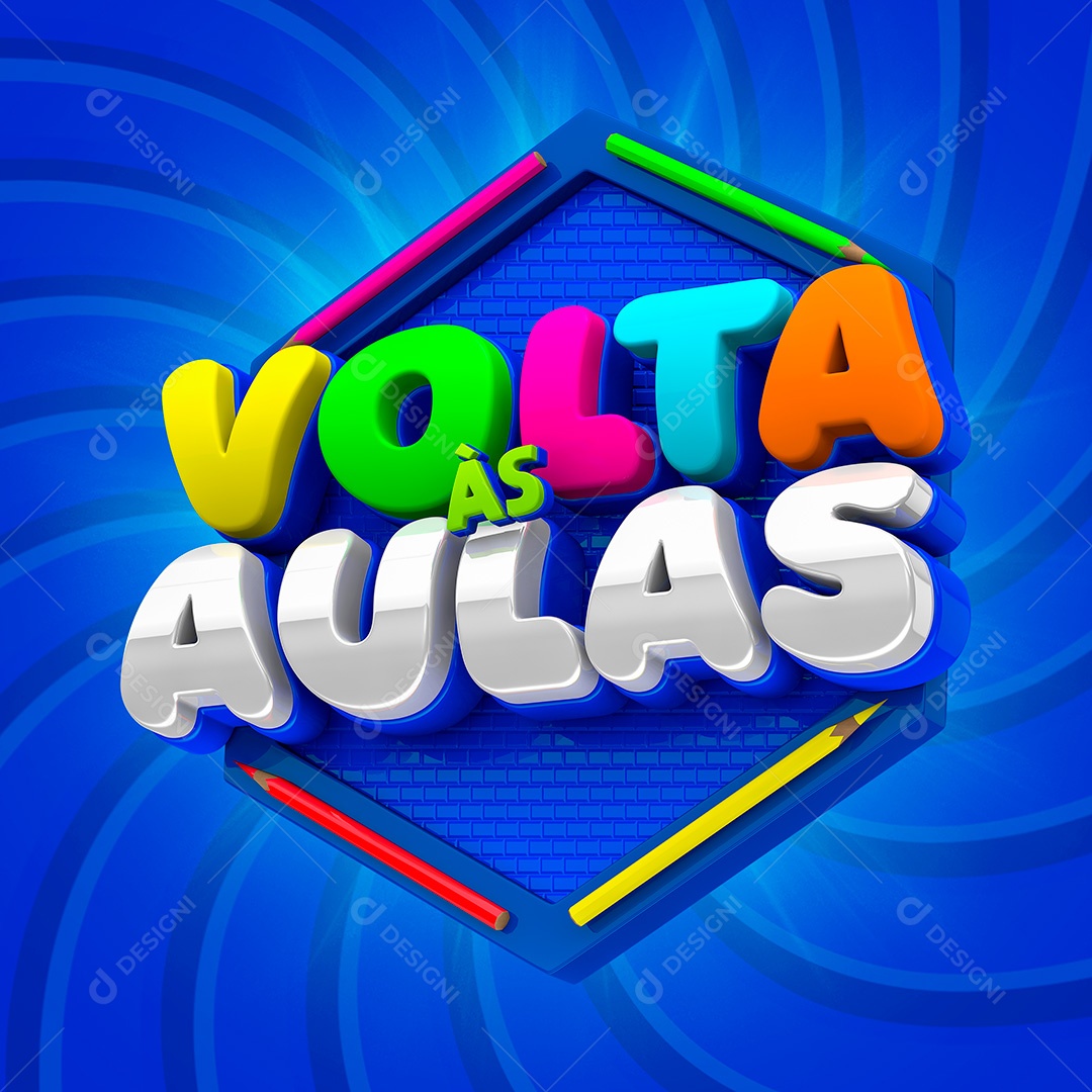 Selo 3D Volta às Aulas PSD Para Composição