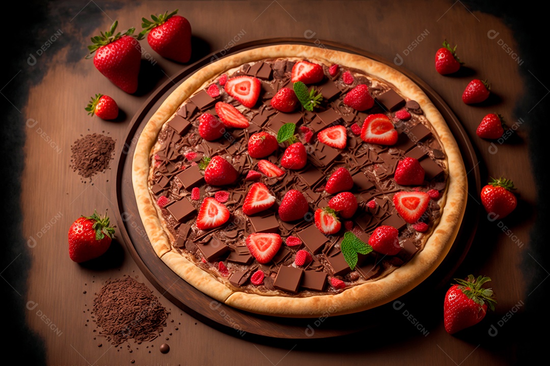 Pizza sobre uma mesa de uma pizzaria