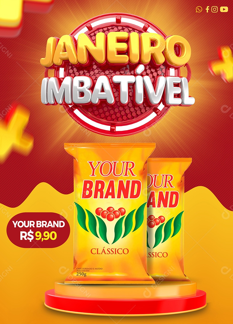 Janeiro Imbatível Venha Conferir Social Media PSD Editável