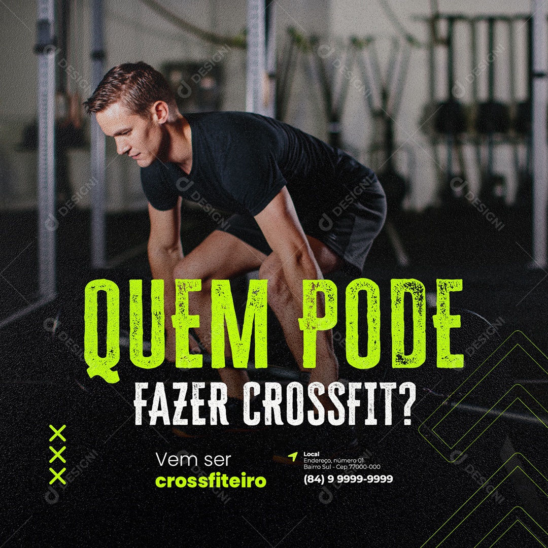 Quem Pode Fazer Crossfit Academia Social Media PSD Editável