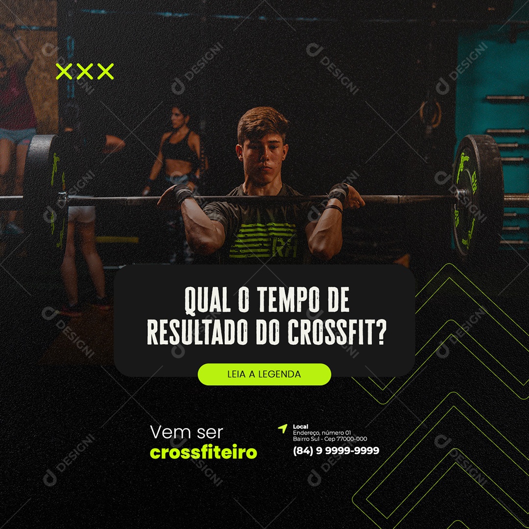 Qual o Tempo de Resultado do Crossfit Academia Social Media PSD Editável