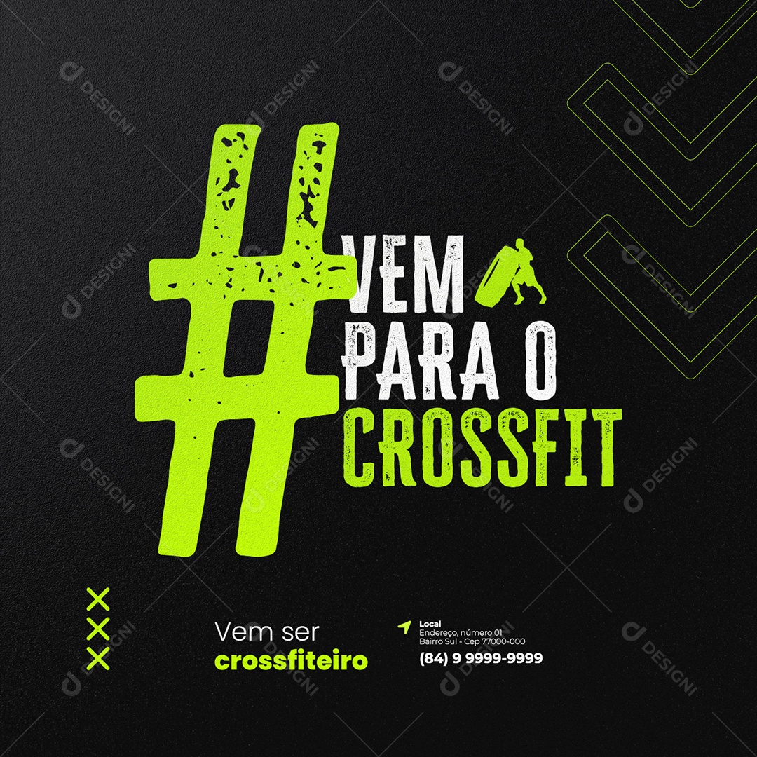 Vem Para o Crossfit Academia Social Media PSD Editável