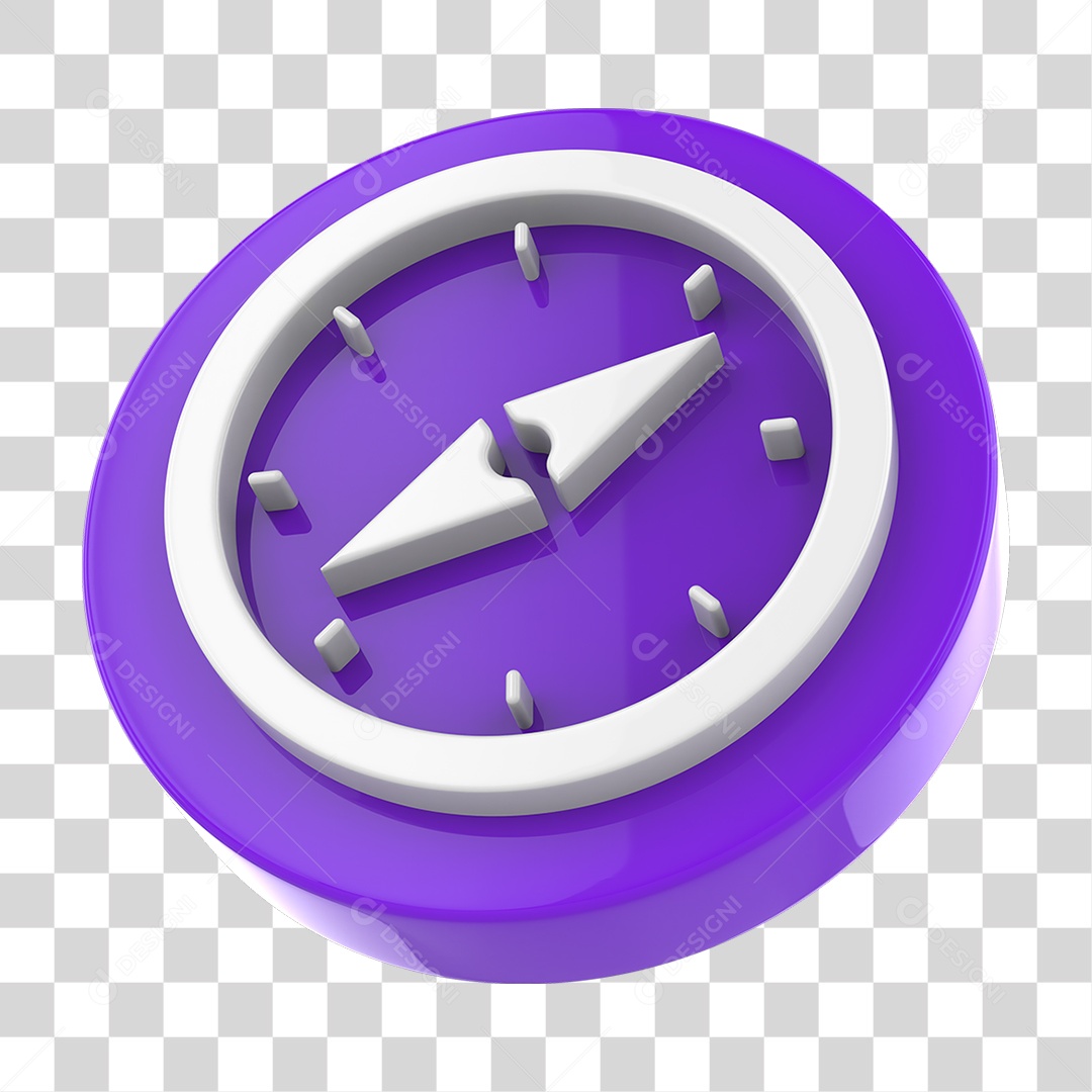 Elemento 3D Bússola PNG Transparente