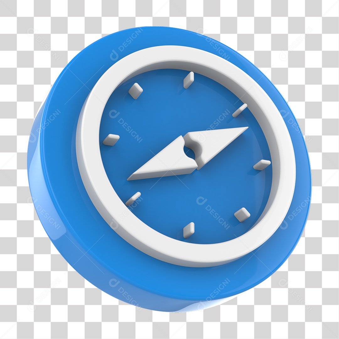 Elemento 3D Bússola PNG Transparente