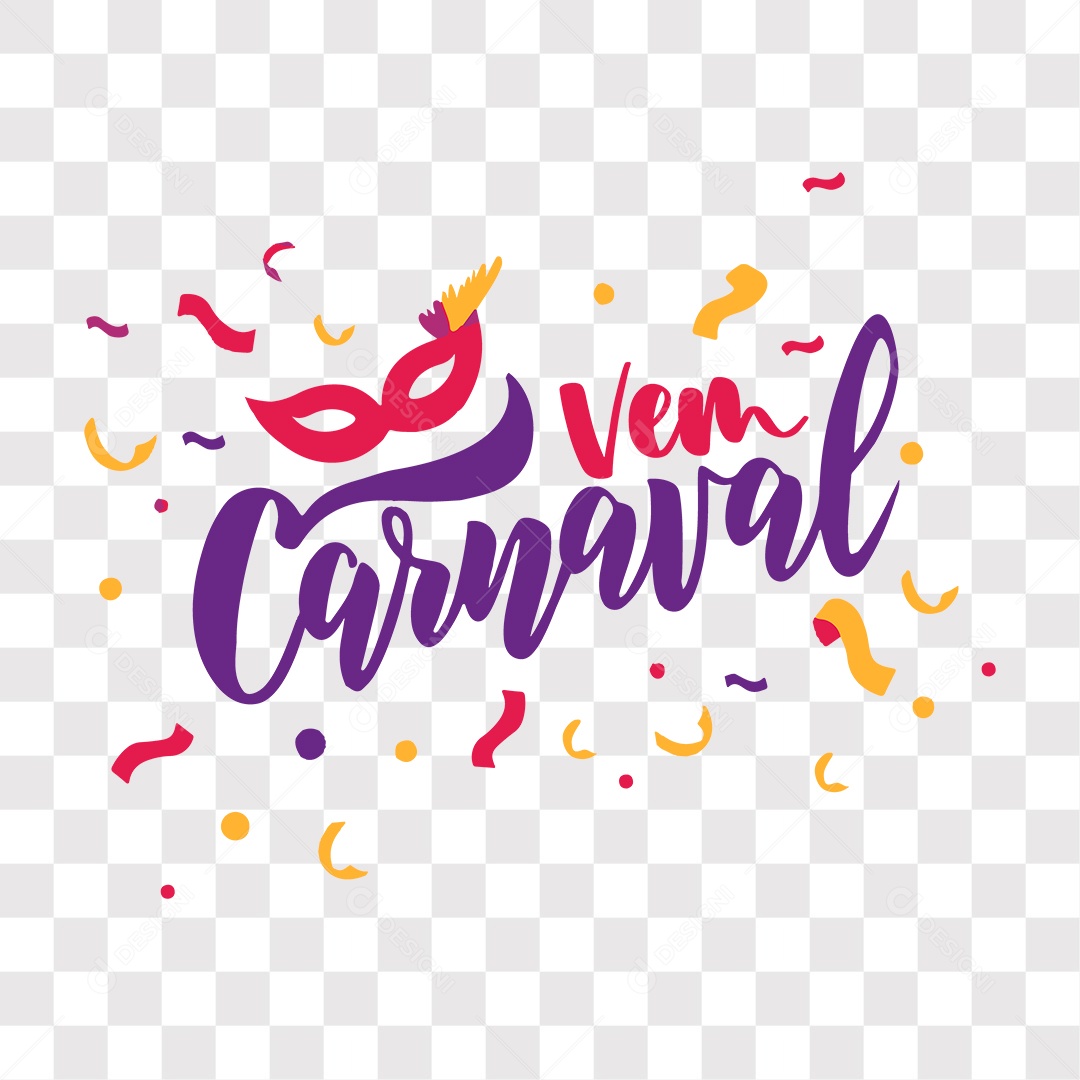 Lettering Vem Carnaval EPS + PNG