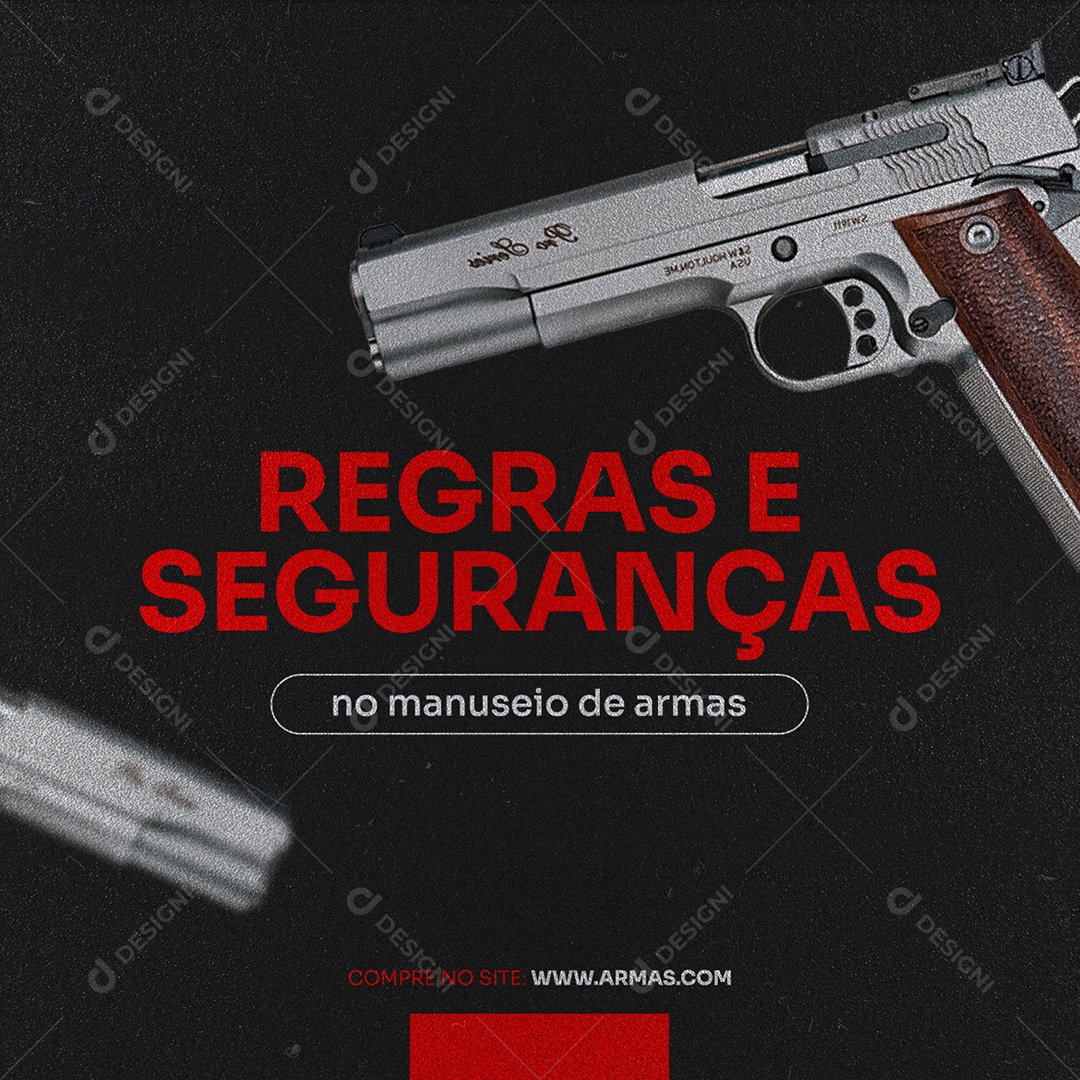 Regras e Segurança Loja de Armas Social Media PSD Editável