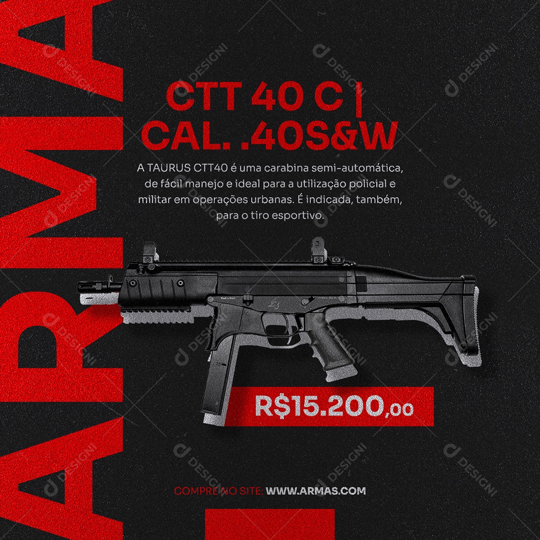 Loja de Armas CTT 40 C Loja de Armas Social Media PSD Editável