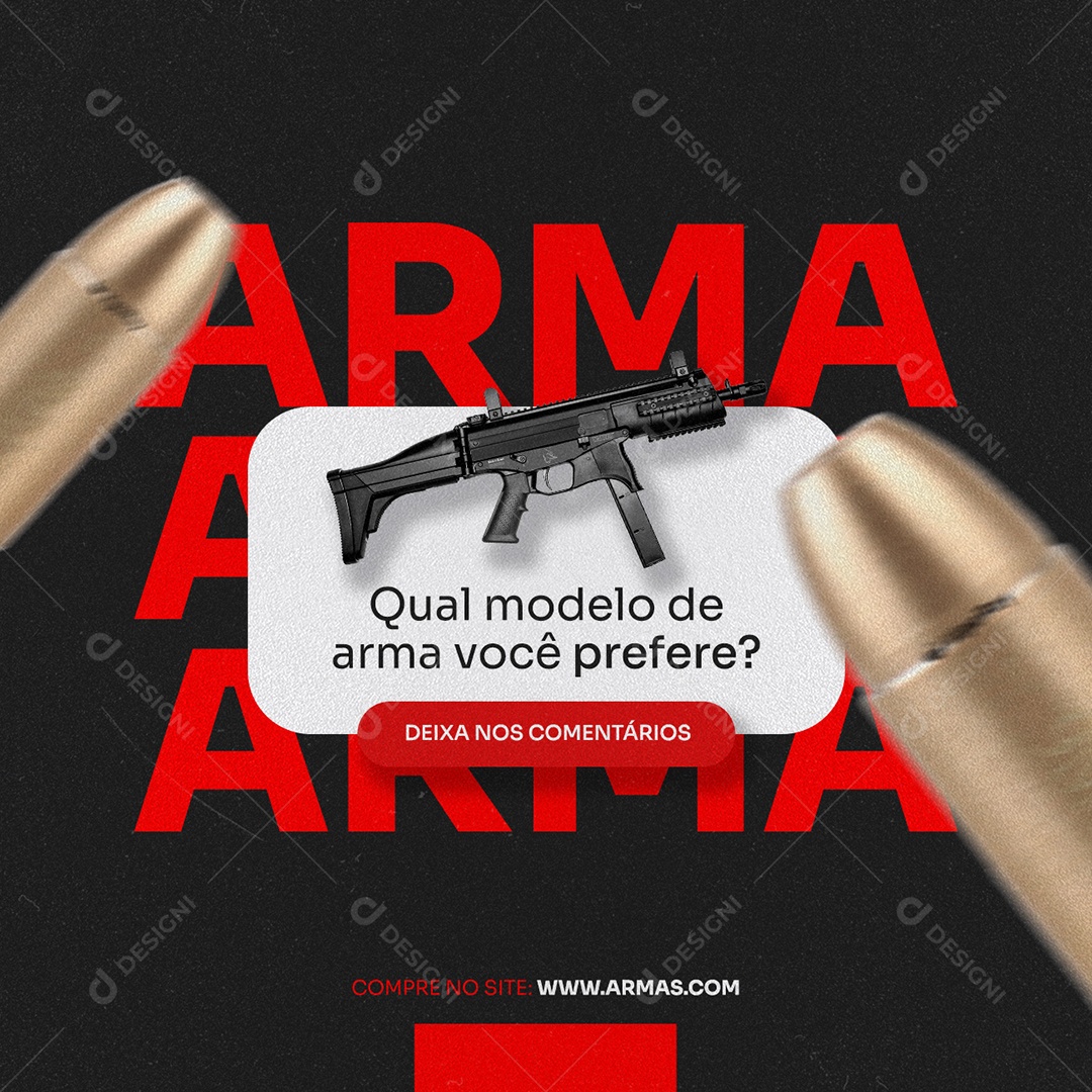 Qual Modelo Loja de Armas Social Media PSD Editável