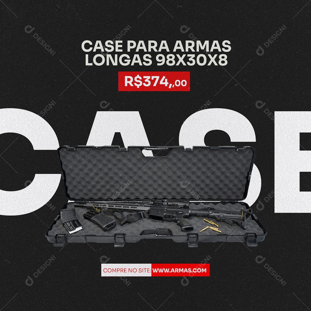 Case Para Armas Longas Loja de Armas Social Media PSD Editável