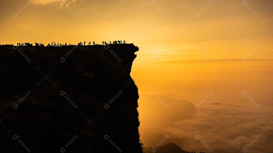 Vista da montanha Phu Chee Fah em Chiang Rai, Tailândia