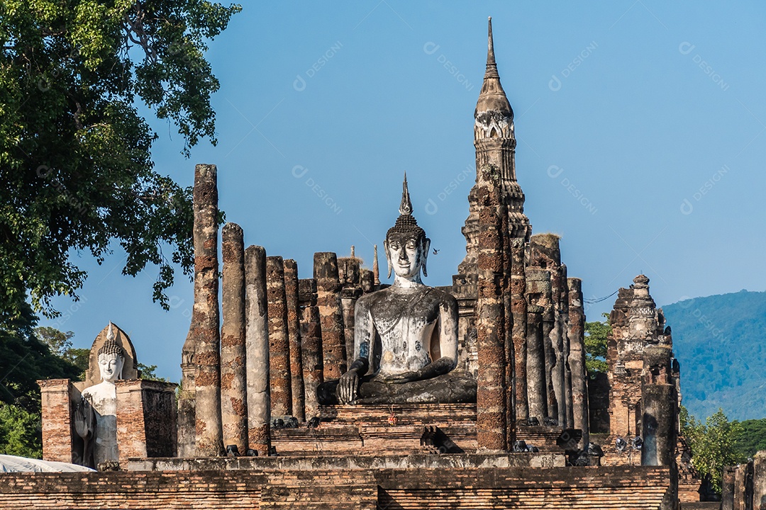 Wat Temple belo templo no parque histórico Tailândia