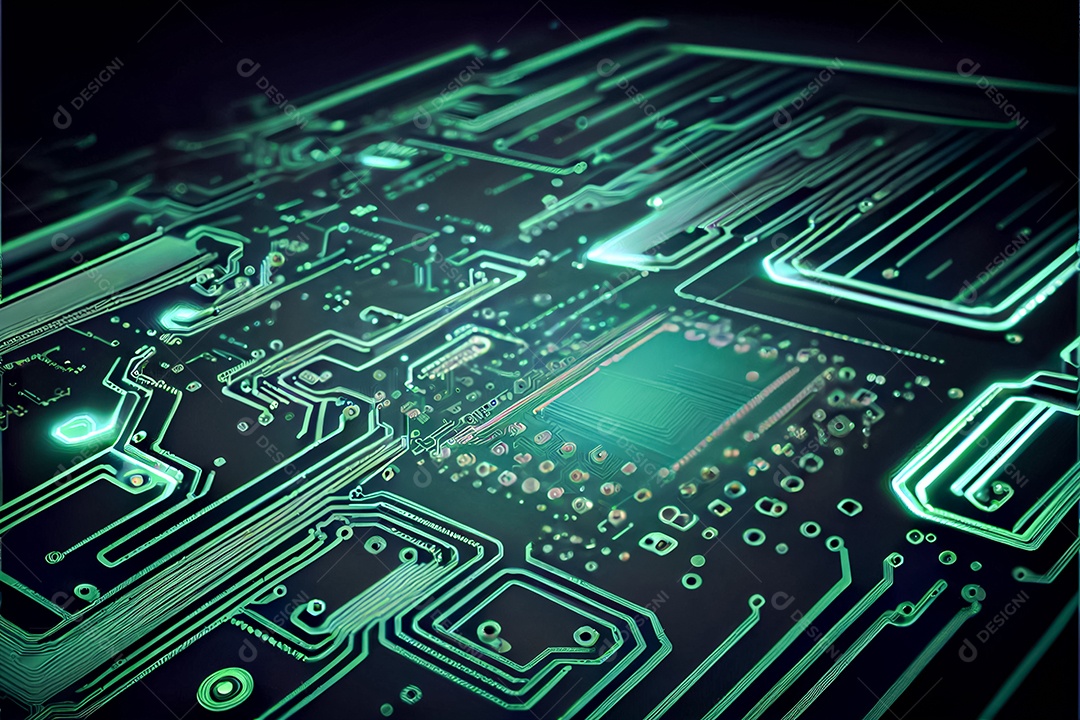 Arte gerada por ai de fundo abstrato de placa de circuito eletrônico