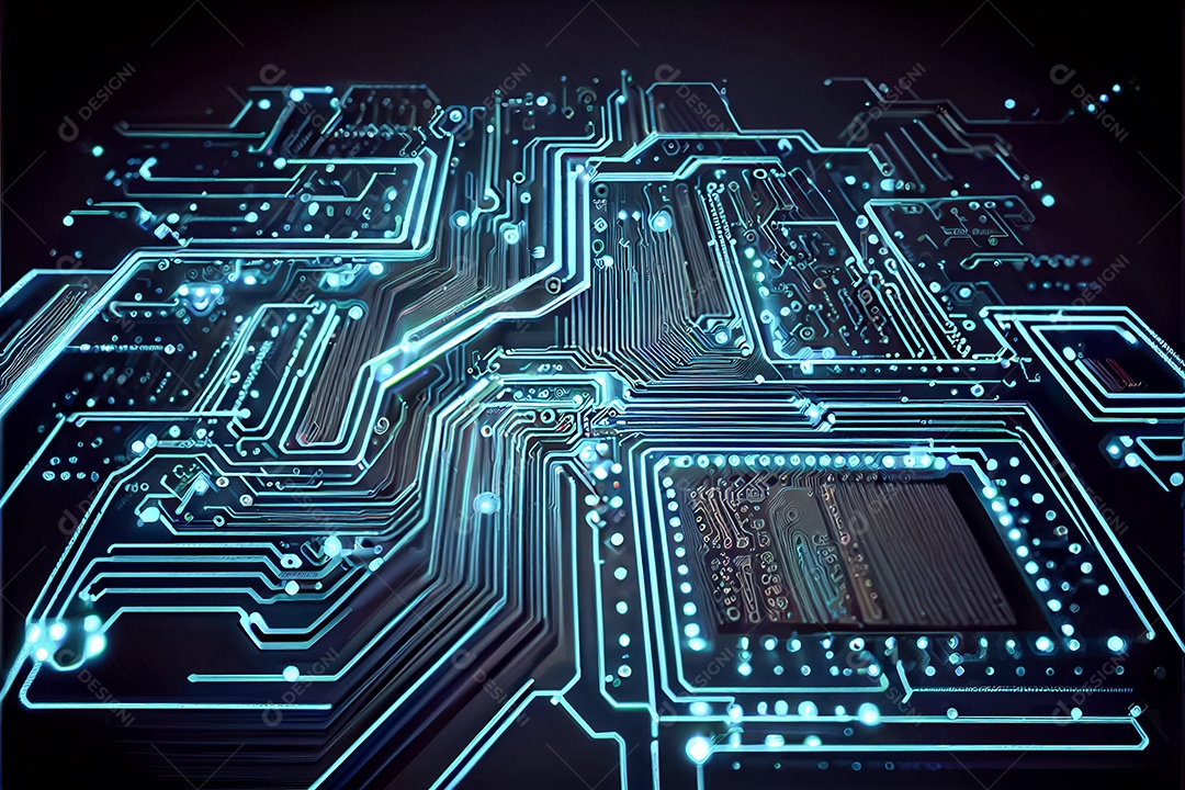 Arte gerada por ai de fundo abstrato de placa de circuito eletrônico