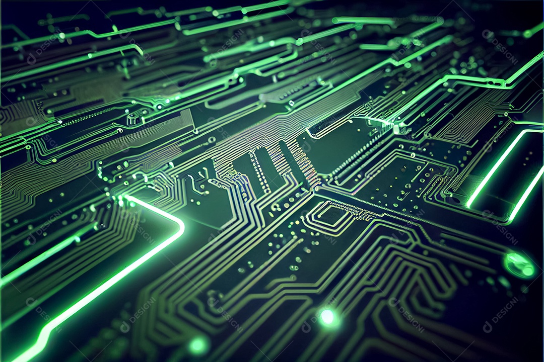 Arte gerada por ai de fundo abstrato de placa de circuito eletrônico