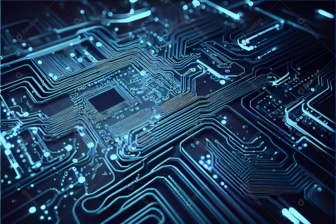 Arte gerada por ai de fundo abstrato de placa de circuito eletrônico