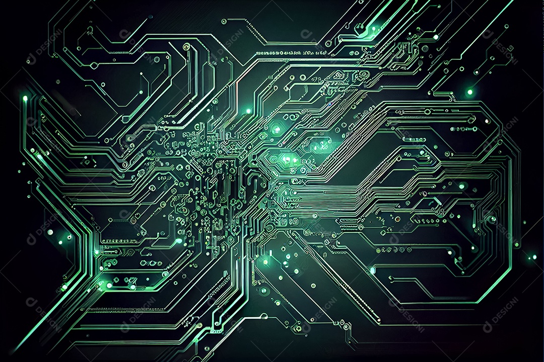 Arte gerada por ai de fundo abstrato de placa de circuito eletrônico