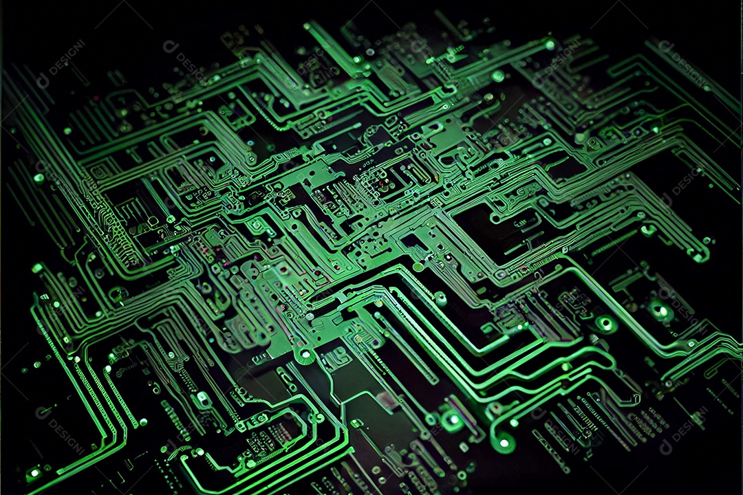 Arte gerada por ai de fundo abstrato de placa de circuito eletrônico