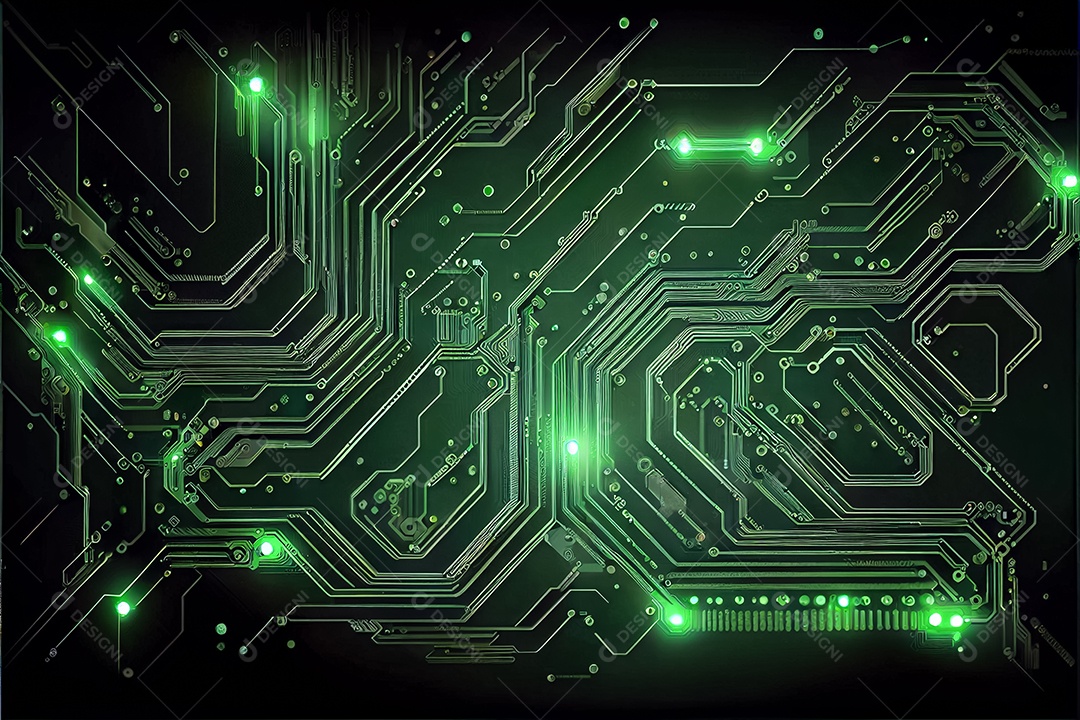 Arte gerada por ai de fundo abstrato de placa de circuito eletrônico