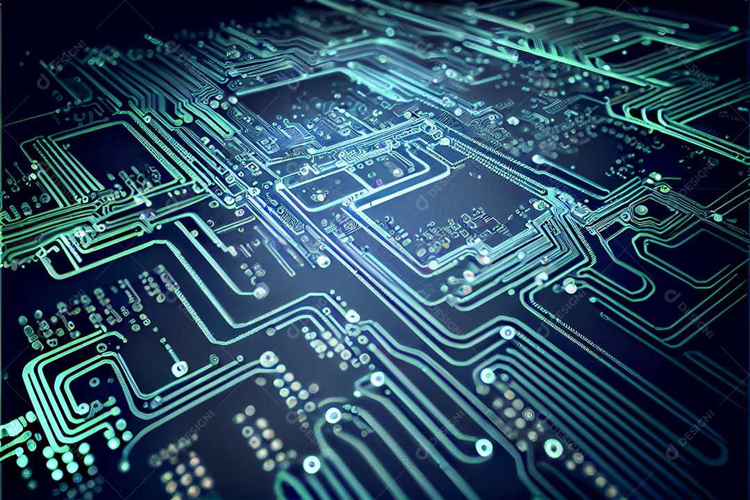 Arte gerada por ai de fundo abstrato de placa de circuito eletrônico