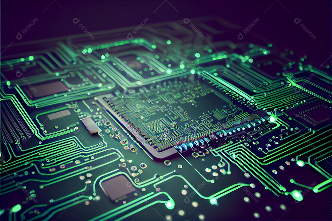 Arte gerada por ai de fundo abstrato de placa de circuito eletrônico