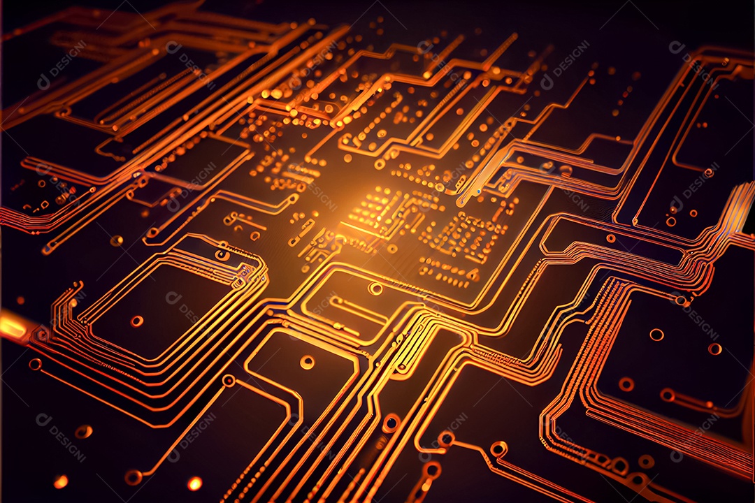 Arte gerada por ai de fundo abstrato de placa de circuito eletrônico