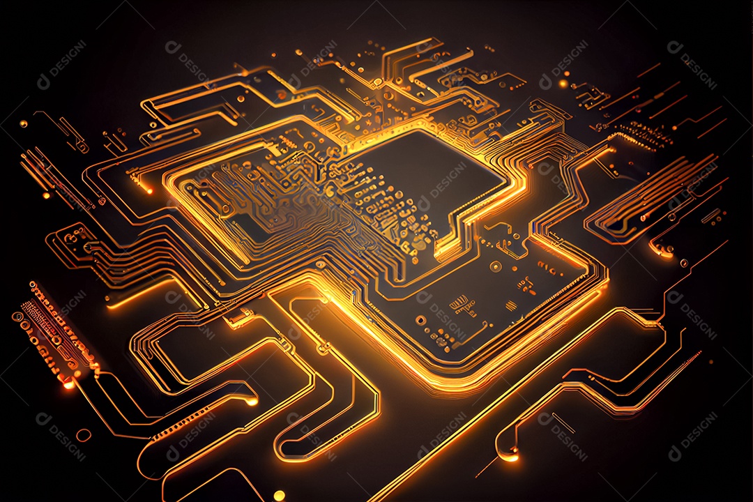 Arte gerada por ai de fundo abstrato de placa de circuito eletrônico