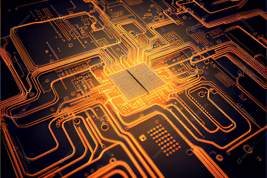 Arte gerada por ai de fundo abstrato de placa de circuito eletrônico