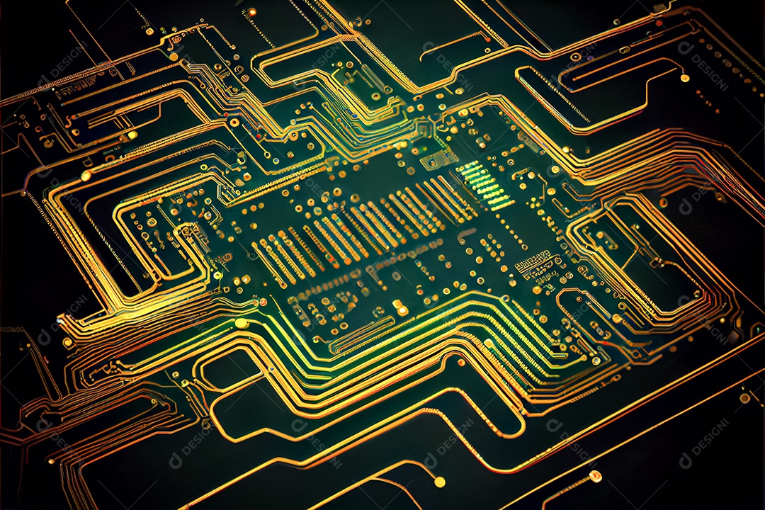 Arte gerada por ai de fundo abstrato de placa de circuito eletrônico