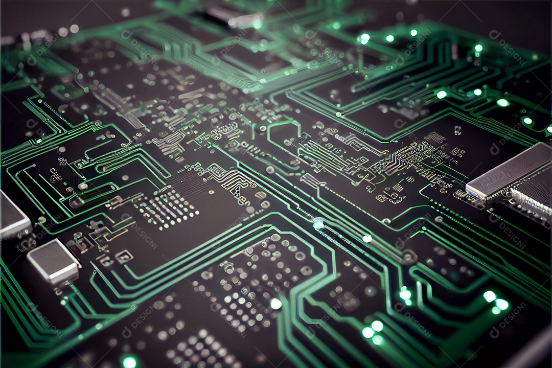 Arte gerada por ai de fundo abstrato de placa de circuito eletrônico