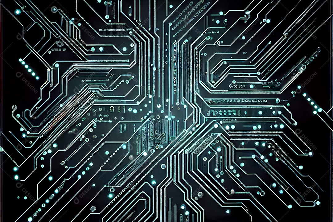 Arte gerada por ai de fundo abstrato de placa de circuito eletrônico