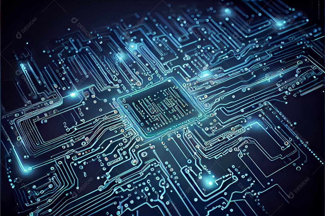 Arte gerada por ai de fundo abstrato de placa de circuito eletrônico