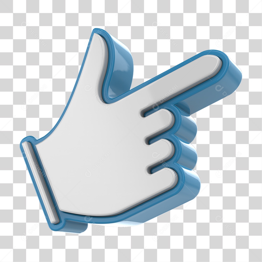 Elemento 3D Mão Gesto Apontando para o Lado PNG Transparente