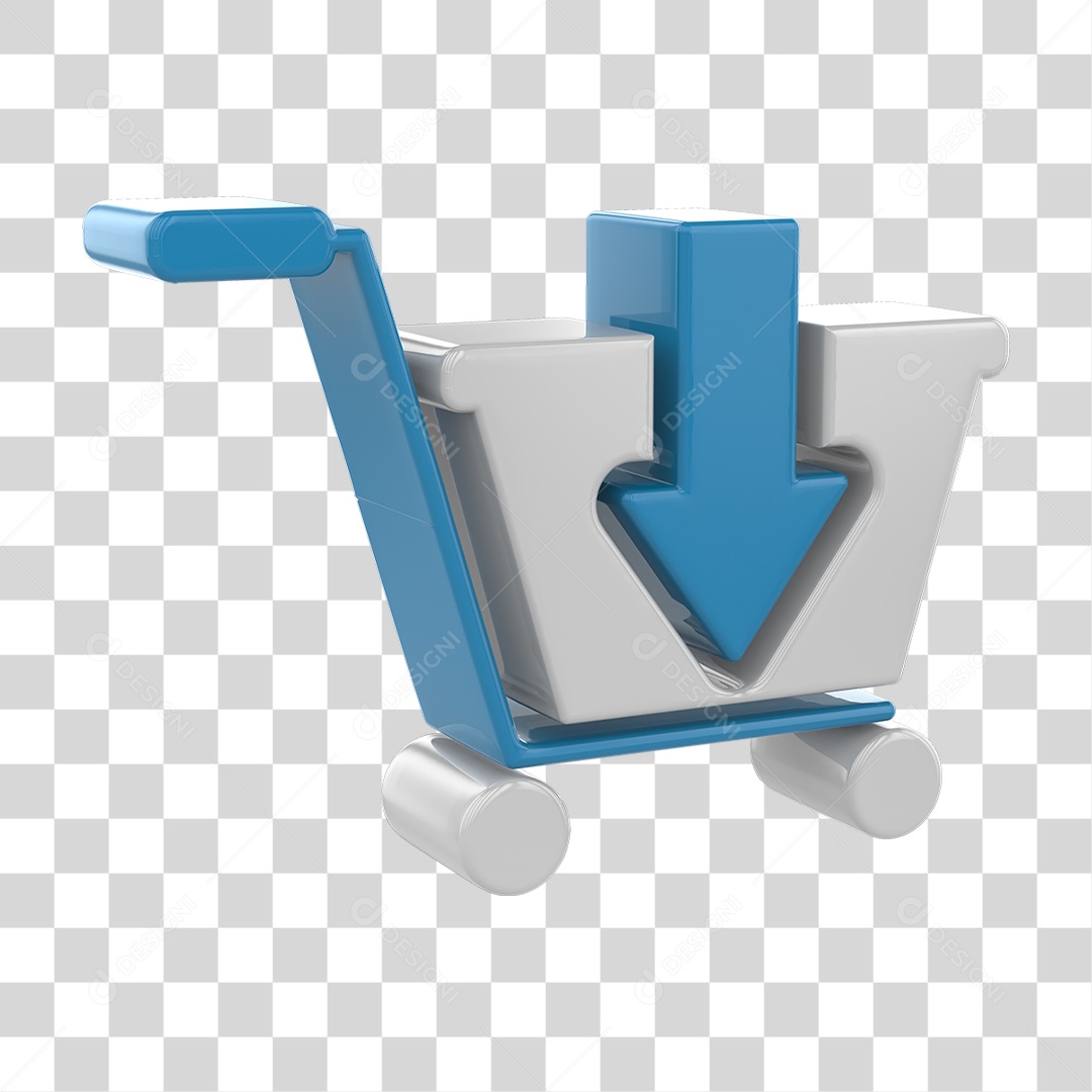 Elemento 3D Carrinho de Compras Online PNG Transparente