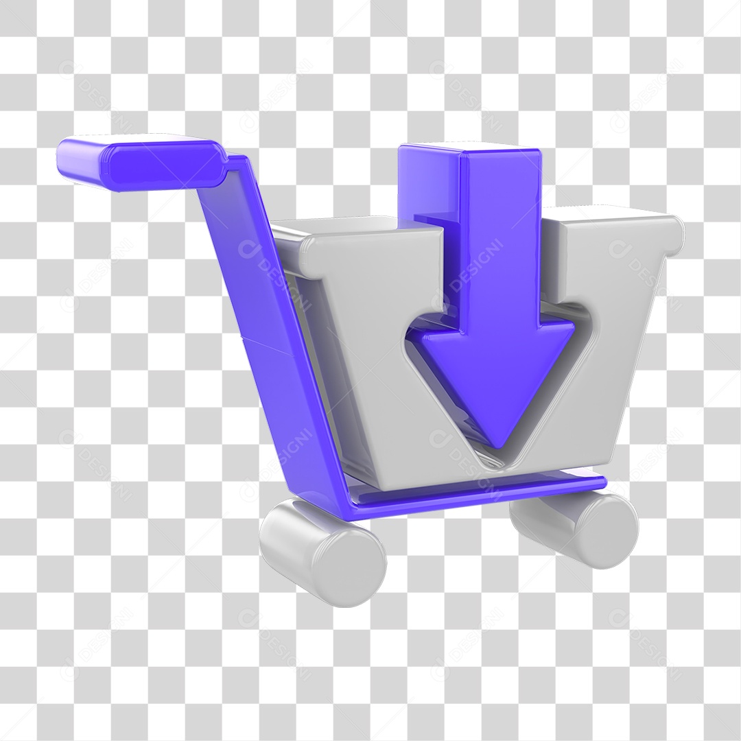 Elemento 3D Carrinho de Compras Online PNG Transparente