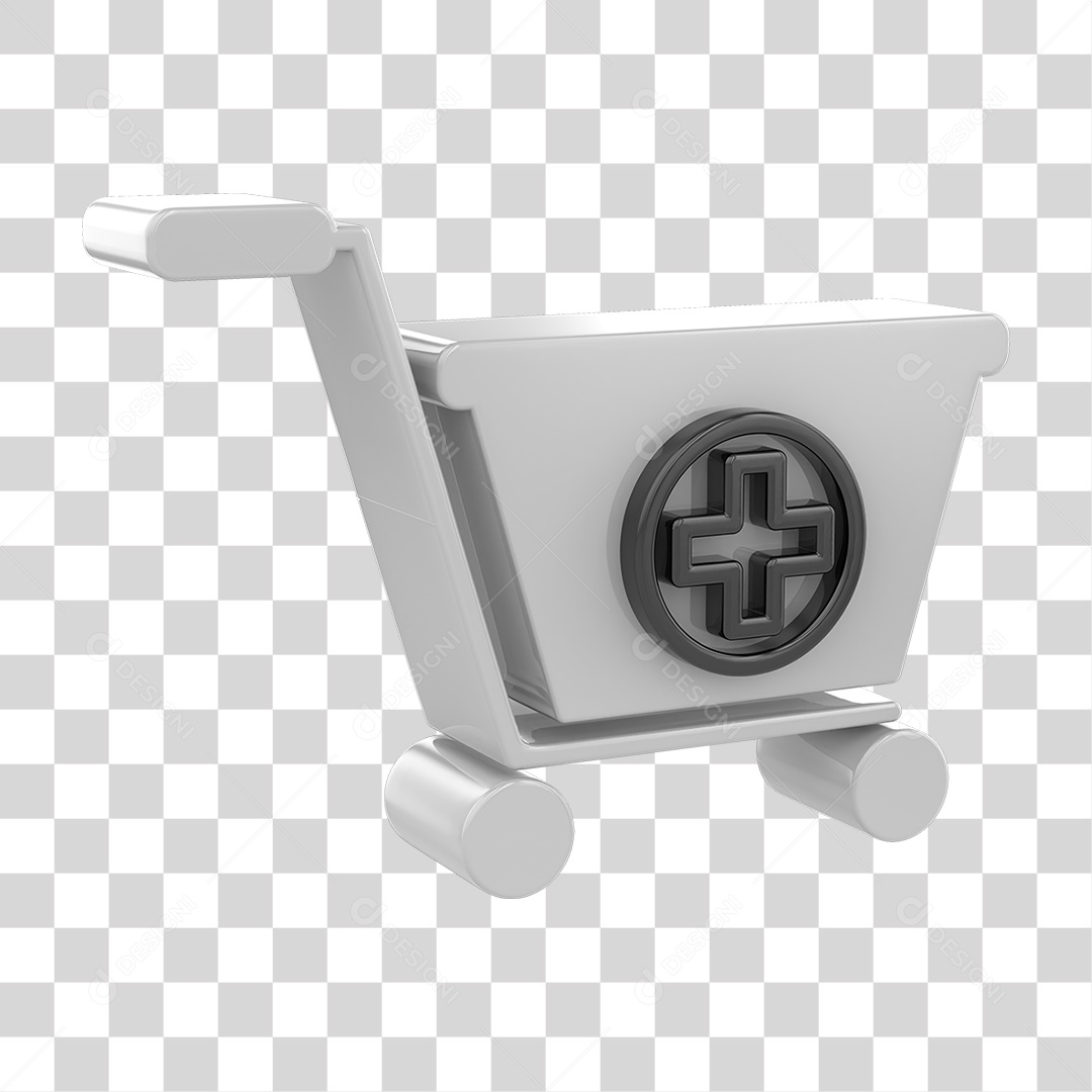 Elemento 3D Carrinho de Compras Online PNG Transparente